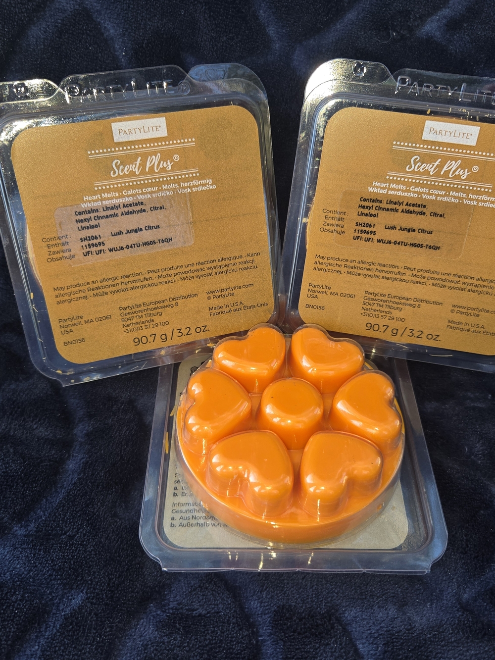 PartyLite Scent Plus Heart Melts - 3 Pack Lush Jungle‎ Citrus